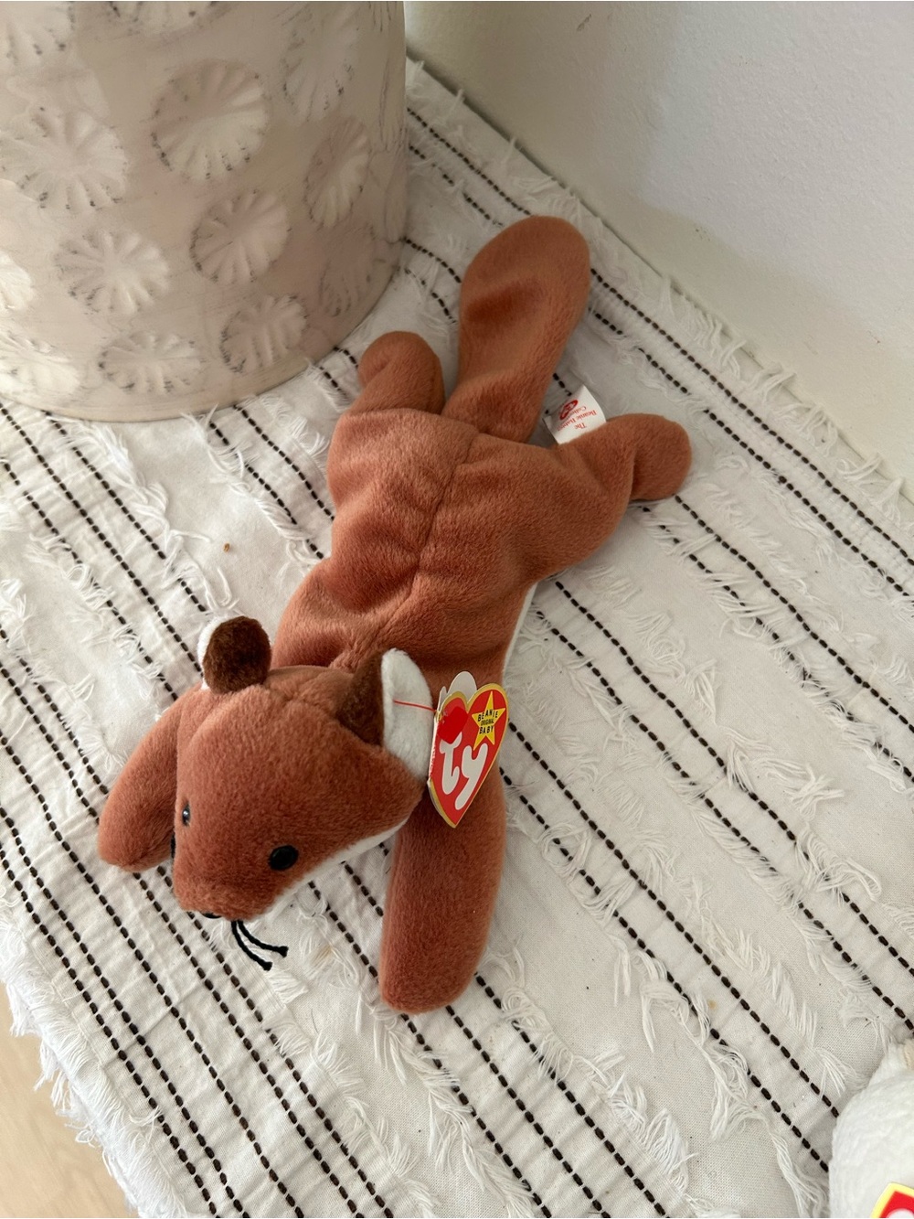 Vintage 1996 Sly The Fox Ty Beanie Baby Brown Fox Plush